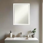 Miroir mural de salle de bain Amanti Art Bethany, encadré de bois biseauté d'un demi-pouce