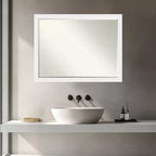 Miroir mural de salle de bain Amanti Art Bethany, encadré de bois biseauté d'un demi-pouce