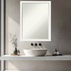 Miroir mural de salle de bain Amanti Art Bethany, encadré de bois biseauté d'un demi-pouce