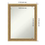 Amanti Art Carter Miroir mural de salle de bain avec cadre en bois doré foncé non biseauté