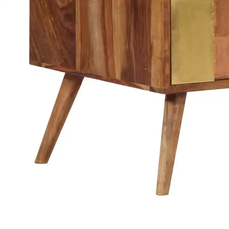vidaXL Table basse bois massif miel 100x50x39 cm Incrustations décoratives