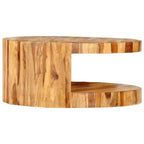 vidaXL Table basse en bois de Sesham massif naturel de 65 cm de diamètre