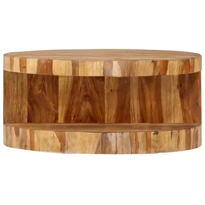 vidaXL Table basse en bois de Sesham massif naturel de 65 cm de diamètre