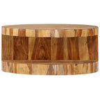 vidaXL Table basse en bois de Sesham massif naturel de 65 cm de diamètre