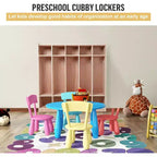 Casier de rangement pour enfants, portemanteau roulant avec crochets et compartiments, conception sûre pour les enfants, pour l'école, la salle de classe, le vestiaire, la garderie