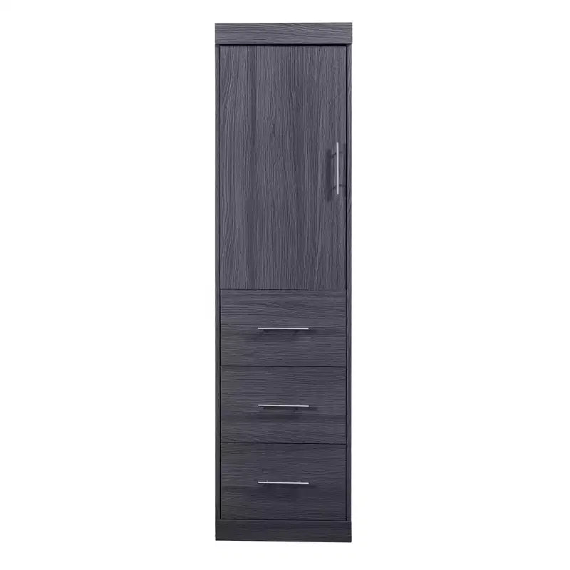 Lit escamotable avec armoire et tiroirs, lits armoire escamotables pour chambre d'amis et bureau, gris