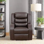 MAYEERTY Fauteuil inclinable en similicuir, Fauteuil relax à dossier réglable pour salon, Marron