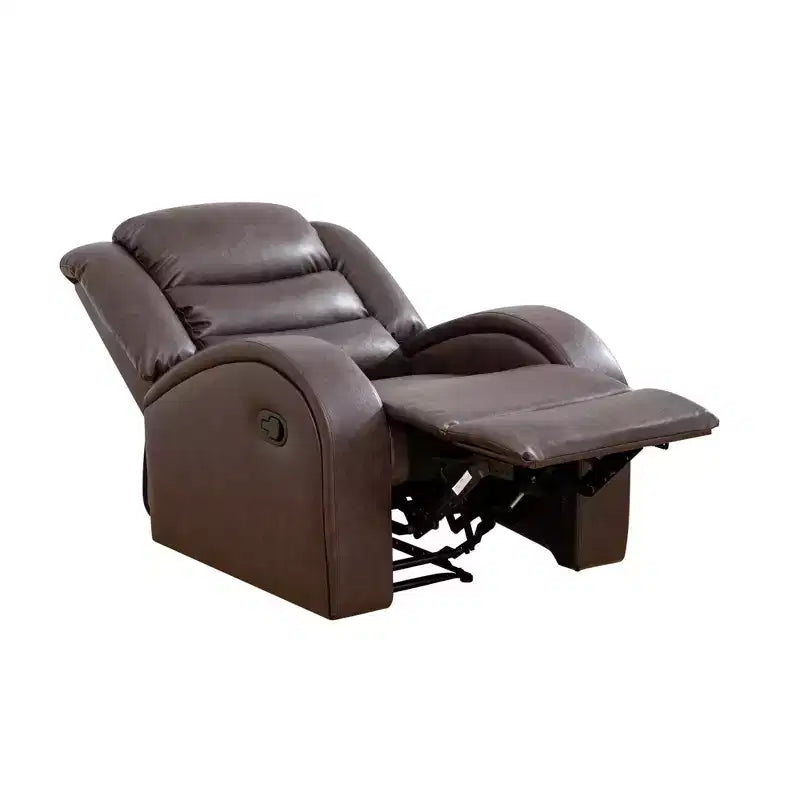MAYEERTY Fauteuil inclinable en similicuir, Fauteuil relax à dossier réglable pour salon, Marron