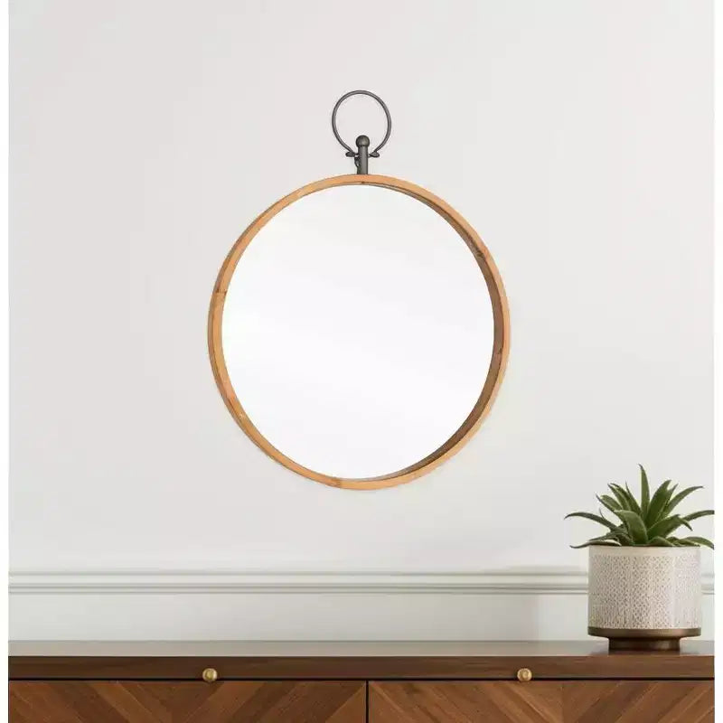 HomeRoots Miroir d'appoint rond en métal de 30 pouces, bronze