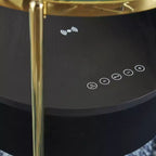 Signature Design by Ashley Nedman Table d'appoint contemporaine noire et or avec haut-parleur Bluetooth