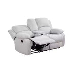 MAYEERTY Causeuse inclinable, Fauteuil inclinable 2 places en tissu résistant à l'usure avec rangement et porte-gobelets pour salon, Gris