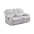MAYEERTY Causeuse inclinable, Fauteuil inclinable 2 places en tissu résistant à l'usure avec rangement et porte-gobelets pour salon, Gris