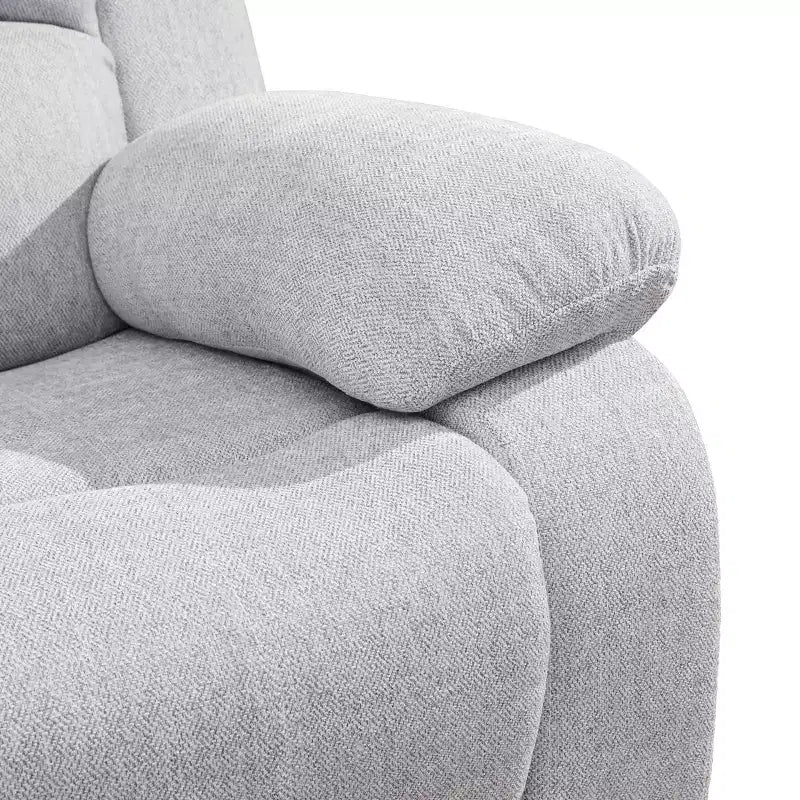 MAYEERTY Causeuse inclinable, Fauteuil inclinable 2 places en tissu résistant à l'usure avec rangement et porte-gobelets pour salon, Gris