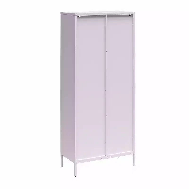 GDFStudio Charleston Armoire d'appoint haute moderne à 2 portes avec portes en verre cannelé