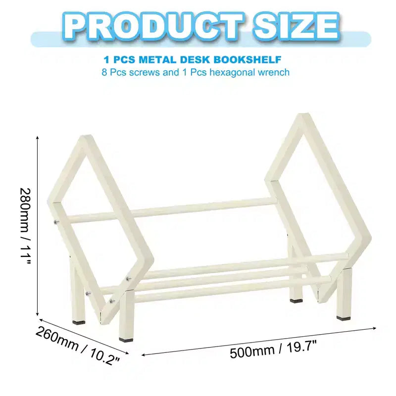 Unique Bargains Étagère de bureau décorative en acier inoxydable pour revues et CD