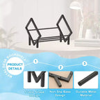 Unique Bargains Étagère de bureau décorative en acier inoxydable pour revues et CD