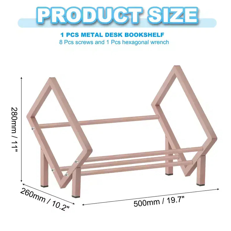 Unique Bargains Étagère de bureau décorative en acier inoxydable pour revues et CD