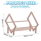 Unique Bargains Étagère de bureau décorative en acier inoxydable pour revues et CD