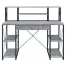 Okak Bureau Informatique Multifonction 47 pouces avec Grand Rangement, Bureau Debout avec Cadre Métallique, Bureau pour Salon, Salle de Lecture, Bureau d'Étude