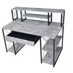 Okak Bureau Informatique Multifonction 47 pouces avec Grand Rangement, Bureau Debout avec Cadre Métallique, Bureau pour Salon, Salle de Lecture, Bureau d'Étude