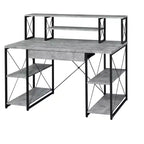Okak Bureau Informatique Multifonction 47 pouces avec Grand Rangement, Bureau Debout avec Cadre Métallique, Bureau pour Salon, Salle de Lecture, Bureau d'Étude