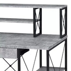 Okak Bureau Informatique Multifonction 47 pouces avec Grand Rangement, Bureau Debout avec Cadre Métallique, Bureau pour Salon, Salle de Lecture, Bureau d'Étude