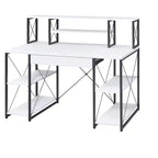 Okak Bureau Informatique Multifonction 47 pouces avec Grand Rangement, Bureau Debout avec Cadre Métallique, Bureau pour Salon, Salle de Lecture, Bureau d'Étude