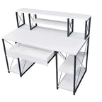 Okak Bureau Informatique Multifonction 47 pouces avec Grand Rangement, Bureau Debout avec Cadre Métallique, Bureau pour Salon, Salle de Lecture, Bureau d'Étude