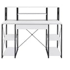 Okak Bureau Informatique Multifonction 47 pouces avec Grand Rangement, Bureau Debout avec Cadre Métallique, Bureau pour Salon, Salle de Lecture, Bureau d'Étude