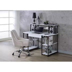 Okak Bureau Informatique Multifonction 47 pouces avec Grand Rangement, Bureau Debout avec Cadre Métallique, Bureau pour Salon, Salle de Lecture, Bureau d'Étude