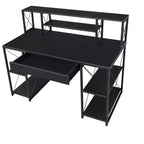 Okak Bureau Informatique Multifonction 47 pouces avec Grand Rangement, Bureau Debout avec Cadre Métallique, Bureau pour Salon, Salle de Lecture, Bureau d'Étude