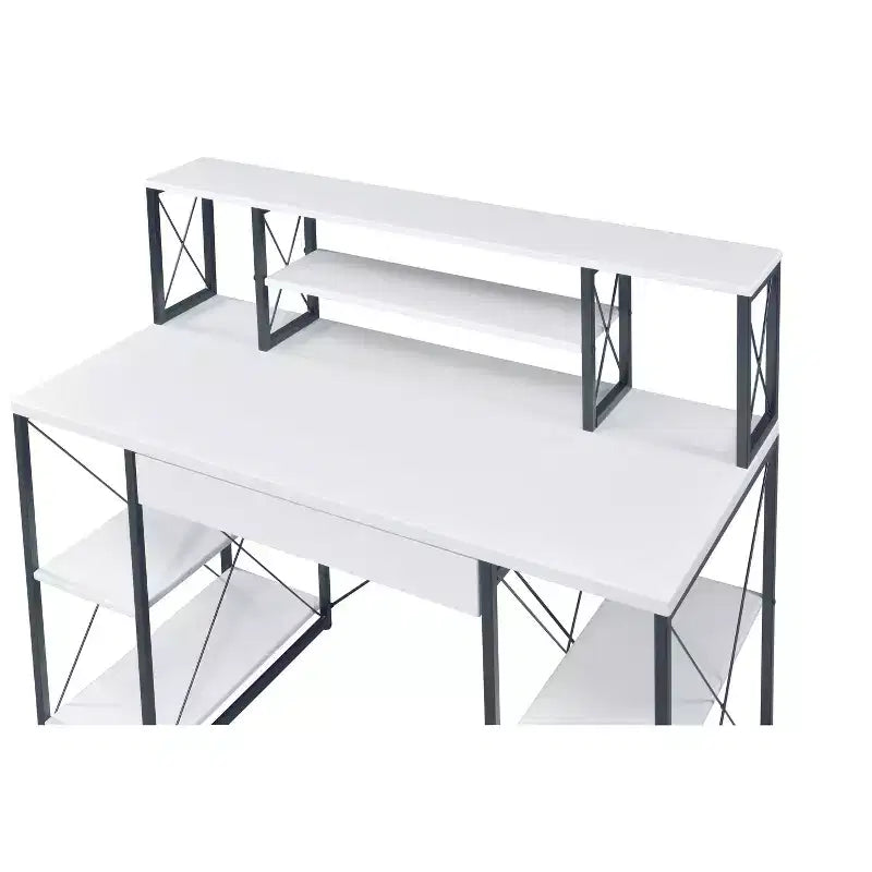 Okak Bureau Informatique Multifonction 47 pouces avec Grand Rangement, Bureau Debout avec Cadre Métallique, Bureau pour Salon, Salle de Lecture, Bureau d'Étude
