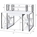 Okak Bureau Informatique Multifonction 47 pouces avec Grand Rangement, Bureau Debout avec Cadre Métallique, Bureau pour Salon, Salle de Lecture, Bureau d'Étude