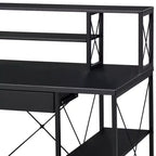 Okak Bureau Informatique Multifonction 47 pouces avec Grand Rangement, Bureau Debout avec Cadre Métallique, Bureau pour Salon, Salle de Lecture, Bureau d'Étude