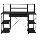 Okak Bureau Informatique Multifonction 47 pouces avec Grand Rangement, Bureau Debout avec Cadre Métallique, Bureau pour Salon, Salle de Lecture, Bureau d'Étude