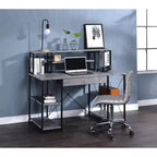 Okak Bureau Informatique Multifonction 47 pouces avec Grand Rangement, Bureau Debout avec Cadre Métallique, Bureau pour Salon, Salle de Lecture, Bureau d'Étude
