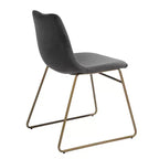 Chaises de salle à manger Homy Casa en velours avec pieds en métal doré, chaises d'appoint modernes pour salle à manger et salon, lot de 2, grises