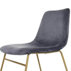 Chaises de salle à manger Homy Casa en velours avec pieds en métal doré, chaises d'appoint modernes pour salle à manger et salon, lot de 2, grises