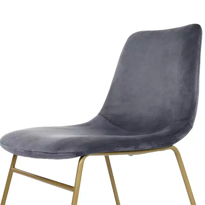 Chaises de salle à manger Homy Casa en velours avec pieds en métal doré, chaises d'appoint modernes pour salle à manger et salon, lot de 2, grises