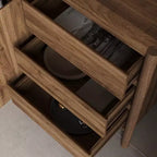 Meuble de rangement mi-siècle moderne Famapy en bois de noyer avec tiroirs et pieds en bois massif, étagère/meuble TV élégant pour salon