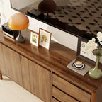 Meuble de rangement mi-siècle moderne Famapy en bois de noyer avec tiroirs et pieds en bois massif, étagère/meuble TV élégant pour salon