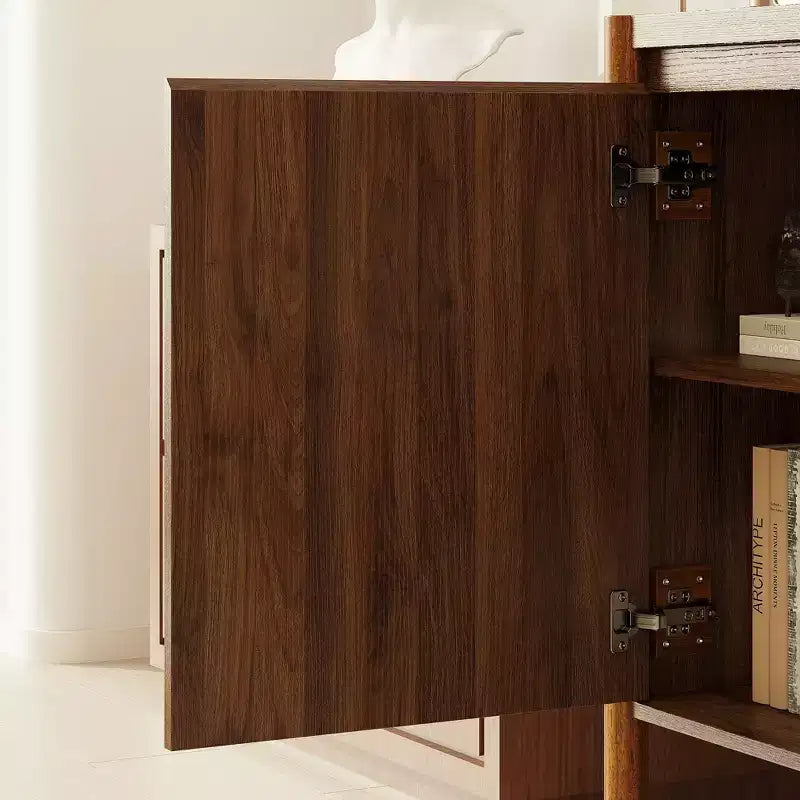 Meuble de rangement mi-siècle moderne Famapy en bois de noyer avec tiroirs et pieds en bois massif, étagère/meuble TV élégant pour salon