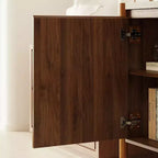 Meuble de rangement mi-siècle moderne Famapy en bois de noyer avec tiroirs et pieds en bois massif, étagère/meuble TV élégant pour salon