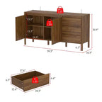 Meuble de rangement mi-siècle moderne Famapy en bois de noyer avec tiroirs et pieds en bois massif, étagère/meuble TV élégant pour salon