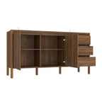 Meuble de rangement mi-siècle moderne Famapy en bois de noyer avec tiroirs et pieds en bois massif, étagère/meuble TV élégant pour salon