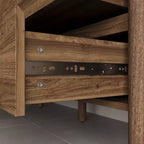 Meuble de rangement mi-siècle moderne Famapy en bois de noyer avec tiroirs et pieds en bois massif, étagère/meuble TV élégant pour salon