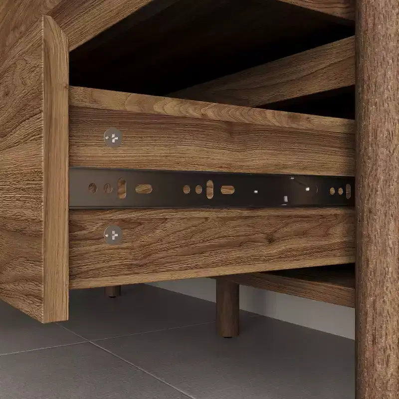 Meuble de rangement mi-siècle moderne Famapy en bois de noyer avec tiroirs et pieds en bois massif, étagère/meuble TV élégant pour salon