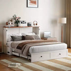 Lit escamotable Mjkone double/grand format avec rangement, SANS MATELAS