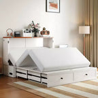 Lit escamotable Mjkone double/grand format avec rangement, SANS MATELAS