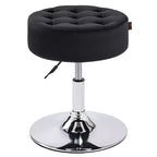 Furniliving Mid-Century Tufted Adjustable Swivel Makeup Ottoman Stool, Velvet, Big Size Round Vanity Stool Chair for Bedroom/Living Room